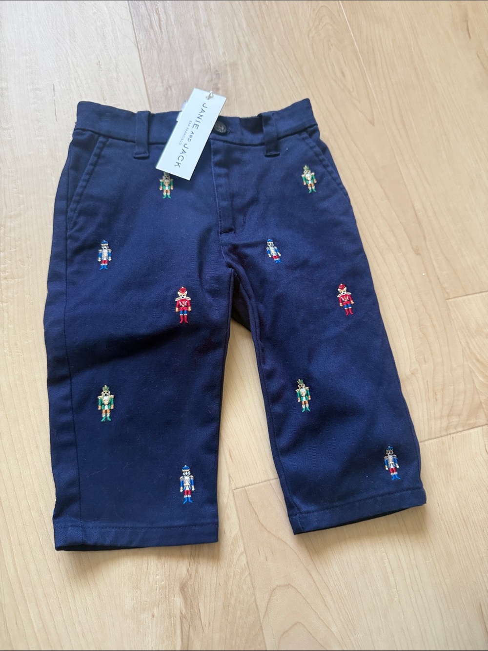Janie and Jack Navy Nutcracker Embroidered Kids Pants